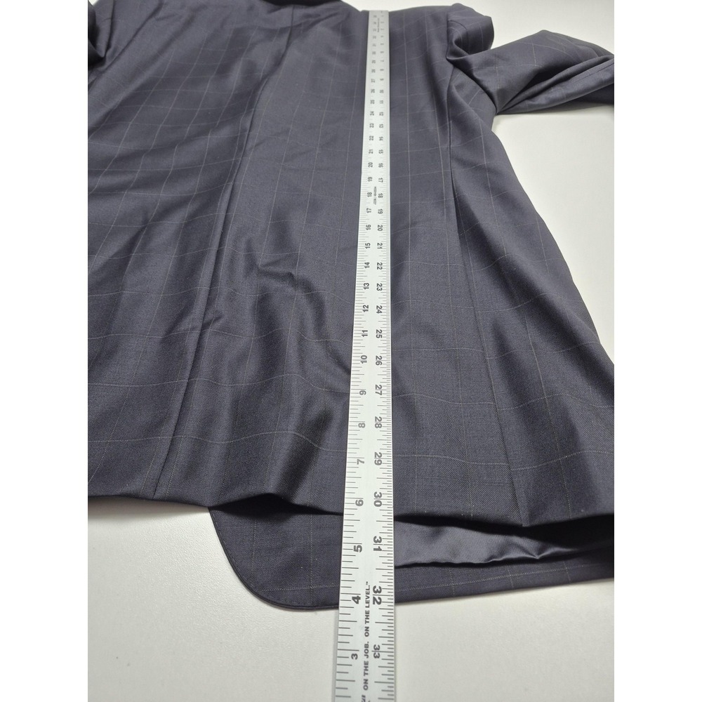 Roberto Zanieri Suit Mens 44R Blue Wool Super 140s Check 2 Piece 38x36 Italy NWT - Picture 9 of 16